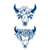 GZ638 639 Temporary Butterfly Flowers Tattoo Bull Skull Bull Antlers