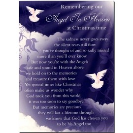 Grave Card - Remembering Our Angel In Heaven At Christmas Time - Free Card Holder - C114.