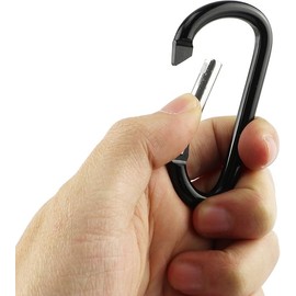 6 PCS Carabiner Keychain Clip -3" Aluminum Carabiner D Ring, Caribeener Clips, Spring Snap Hook for Keychain Clip (Black)