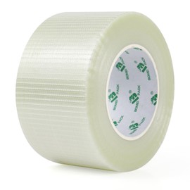 BOMEI PACK Cross Filament Strapping Tape 3 inch x 60yds x 6.7Mil Transparent Reinforced FiberglassTape for Heavy Duty tasks, Strong Holding Power,Shipping 1Pack