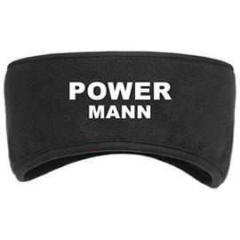 Geschenke mit Namen Powermann Headband Cuddly Soft Black Anti-Pilling Microfleece with High-Quality Lining and Hemmed Edge