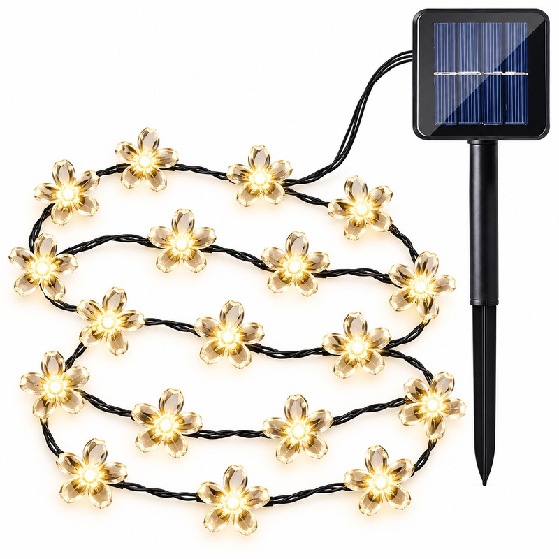 Solar Cherry Blossom String Lights for Outdoor Decoration – 20