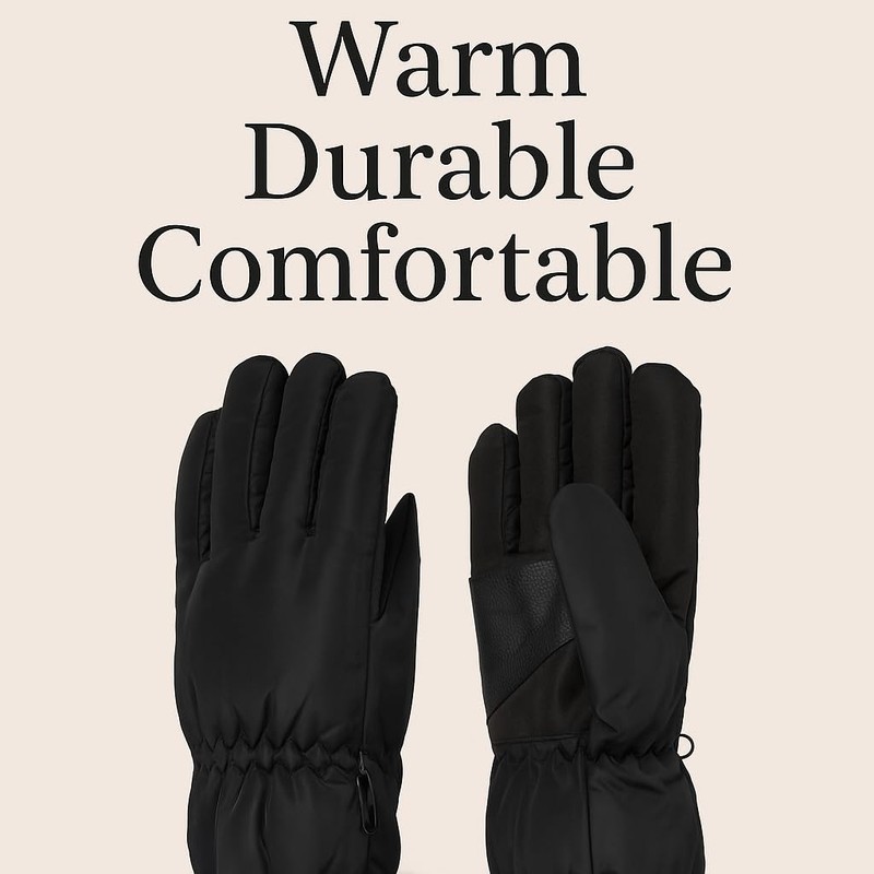 Polar Extreme Heat Men's Waterproof Sherpa-Lined Ski and Snowboarding Gloves