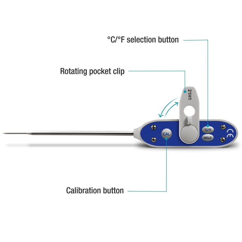 DeltaTrak 11063 FlashCheck Jumbo Display Auto-Cal Needle Probe Thermometer