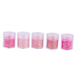 Ipetboom Nail Art Sequin Powder 5 Pcs Mixed Size Sequins Glitter Powder for Nail Dipping Quick Easy Shimmering Manicure
