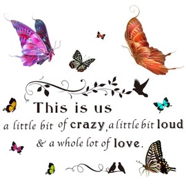 Amaonm Inspirational Motto Wall Sticker DIY Quotes Saying Lettering with Colorful Butterfly Flower Vine Wall Decals Decor for Kids boy and Girls Nursery Bedroom Living Room Classroom Decoration …