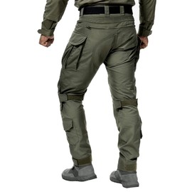 IDOGEAR Men's G5 Combat Pants Ripstop Tactical Trousers with Hidden Knee Pad Camo Gear for Outdoor Training Milsim Paintball(Ranger Green, 38W x 33L)