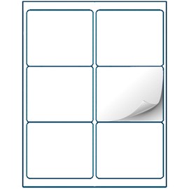Shop4Mailers 6-Up White Permanent Self Adhesive Shipping Labels 3 1/3” x 4” Easy Peel Stickers for Laser & Inkjet Printers - 1,000 Sheets - 6,000 Count Labels