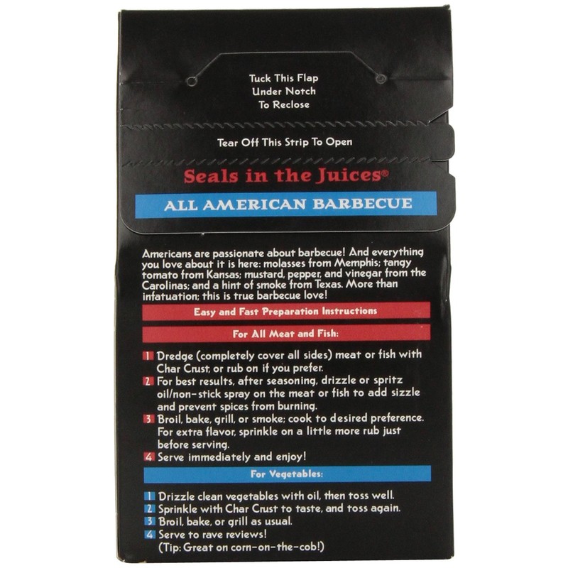 Char Crust Dry-Rub Seasoning, All American BBQ, 4-Ounce (Pack of