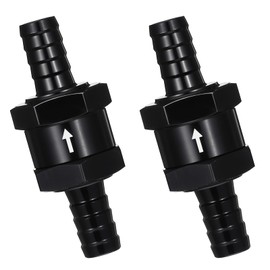 2 Pack 1/4" Fuel Non Return One Way Check Valve, Aluminium Alloy Check Valve Control Accessories for Fuel Line Oil, Diesel Water(Black, 6mm)