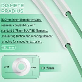 PTFE Teflon tubing 16.5ft 5m with Cutter, 2mm ID X 4mm OD 3D Printer Hose, Food Grade High Temperature Tube Pipe for Most 1.75mm Filament PLA ABS 3D Printer(Milk White)