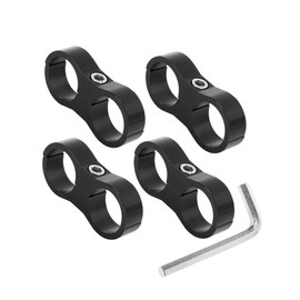 Motoforti Universal AN12 24mm Hose Separator Clamp,Aluminum Alloy, Black, 4pcs