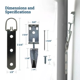 Picture Hang Solutions Mirror Hanging Kit with Hangers and Leveling Hardware - 100 lbs - 2 Pack