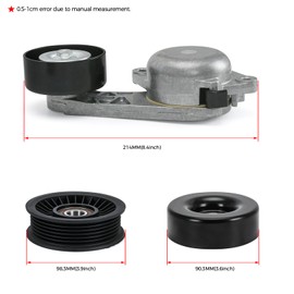 38274 Serpentine Belt Drive Kit Tensioner & Idler Pulley Fits for Ford Expedition F150 F250 F350 Lincoln Navigator Mercury Mountaineer Replaces 90K-38274A 6PK2605 ACK061025