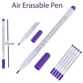 Premium Air Disappearing/Erasable Ink Fabric Marker Pen Thick Head Purple Air Erasable Pen for Cloths and Fabrics Sewing, Stitching… (10)