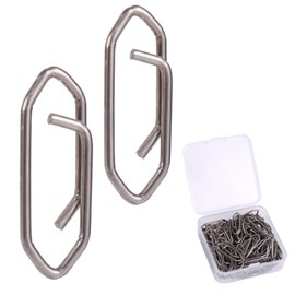 BOXOB 100pcs Fishing Speed Clips, Stainless Steel Fishing Connector Swivels Snaps Lures Clips Power Tackle Pin for Saltwater Freshwater (Small)