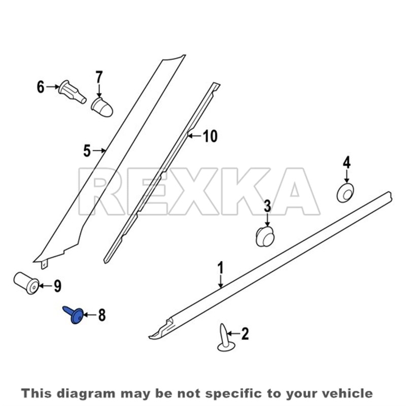 Rexka 10pcs Wheelhouse Liner Bumper Cover Splash Shield Screw for
