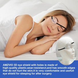 AMZVIO 2pcs Eye Shield After Cataract Surgery,Cataract Eye Shield With Extended Elastic Strap Longer & Wider for Adults,Clear Eye Patch for Sleeping after Surgery
