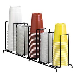 DISPENSE-RITE WR-5 Dispense-Rite Five Section Wire Rack Cup and Lid Organizer, Black