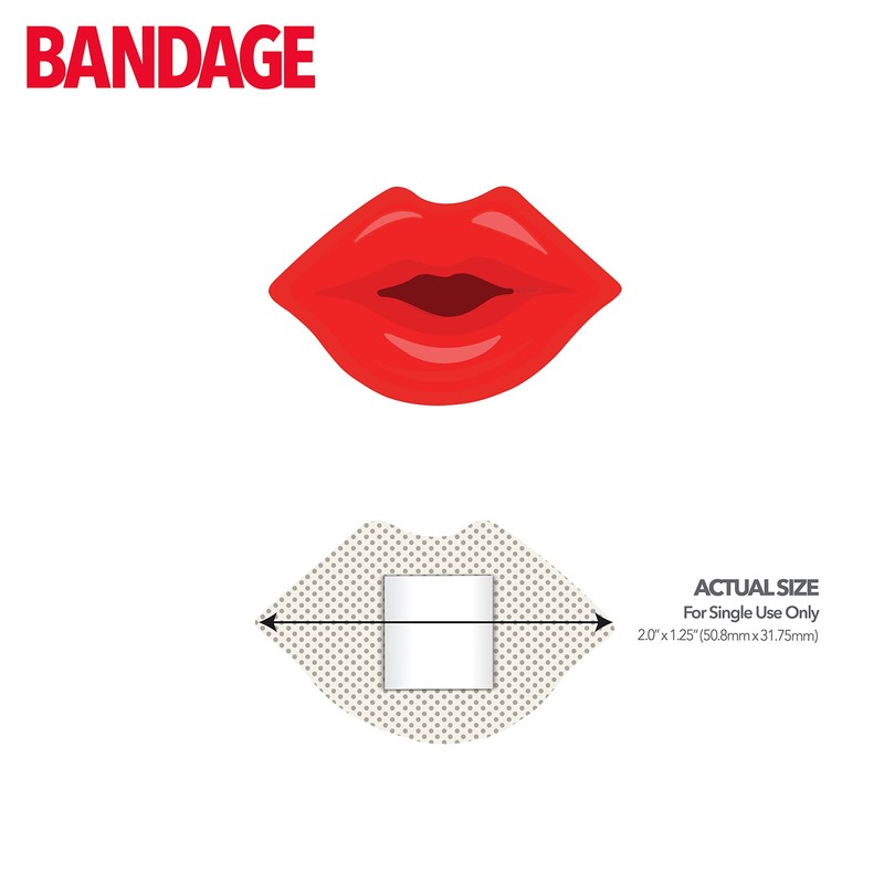 BioSwiss Bandages, Lips Shaped Self Adhesive Bandage, Latex Free Sterile