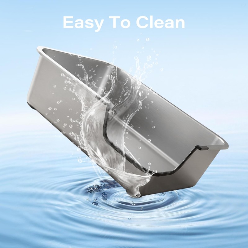Stainless Steel Cat Litter Box, 17.5" L x 13.6" W