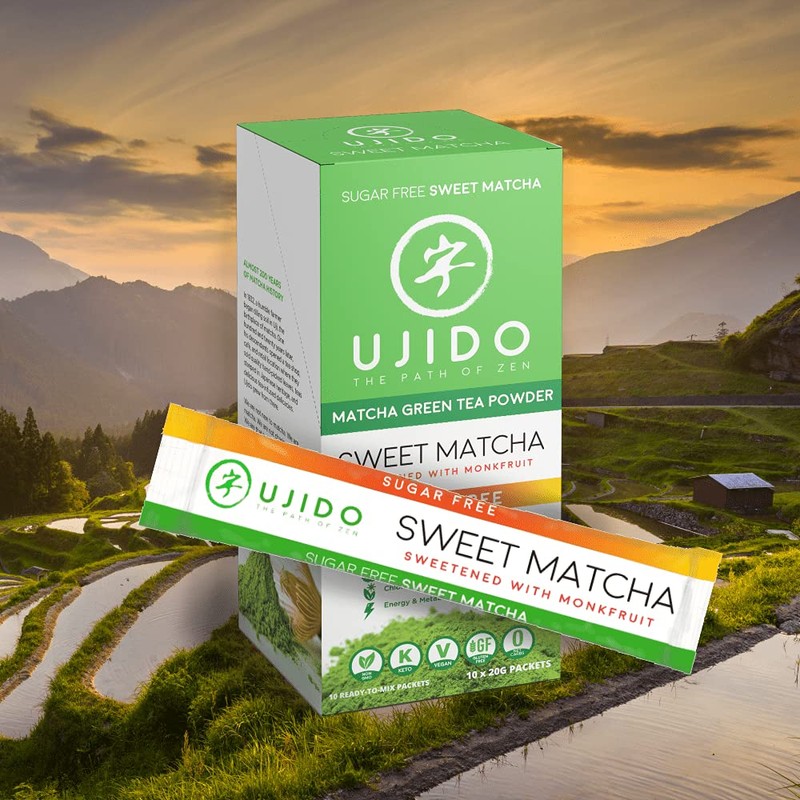 Ujido Matcha Green Tea Powder - Sweetened with Japanese Monk