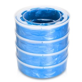 Tuocal Nappy Bin Refill Cassettes, 4 Pack Refill Cassettes with Nappy Bin Refills Bags Compatible with Angelcare Tommee Tippee Litter Locker II, 7 Layer Bags Odor-Locking Environmentally