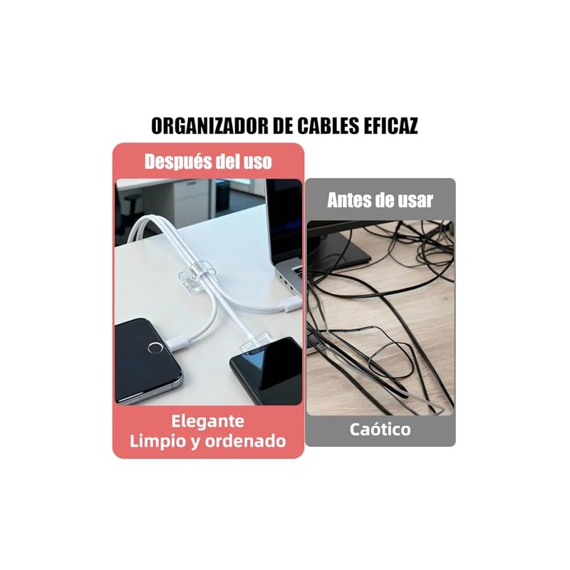 Organizador de Cables con Clips Adhesivos-kit