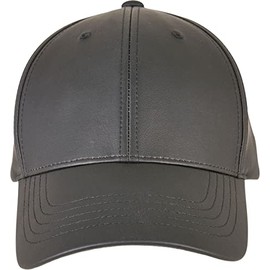 Flexfit Synthetic Leather Alpha Shape Dad Cap Unisex Cap Black Basics, black