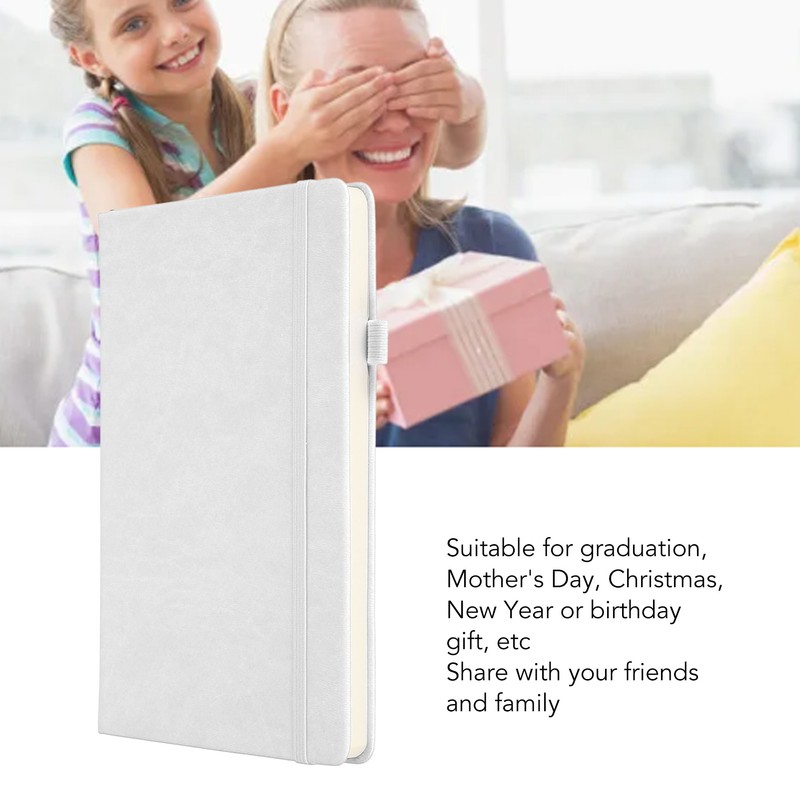 A5 Lined Notebook Portable PU Leather Hardcover Notebook with Elastic