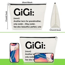 Gigi Gifts for Women Makeup Bag for Grandma Cosmetic Bags Appreciation Gifts for New Grandma from Granddaughter Mother's Day Birthday Present for Gigi from Grandchildren Travel Cosmetic Pouch