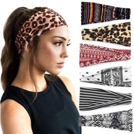 DRESHOW Pack of 6 Women's Headbands, Hair Band, Turban, Elastic Headband, Hair Accessories for Girls, Everyday, Yoga, Sports, Fitness