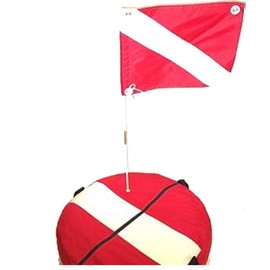 JCS Complete Cordura Nylon Scuba Dive Float Assembly. Includes Inner Tube & 14inch x 18inch Dive Flag & Staff