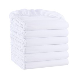 Arkwright Bulk Full Fitted Sheets - Pack of 6 - Soft Brushed Microfiber Hypoallergenic Bottom Sheet Only with Deep Pocket, Bedding Essentials for Hosts and Hotels, White