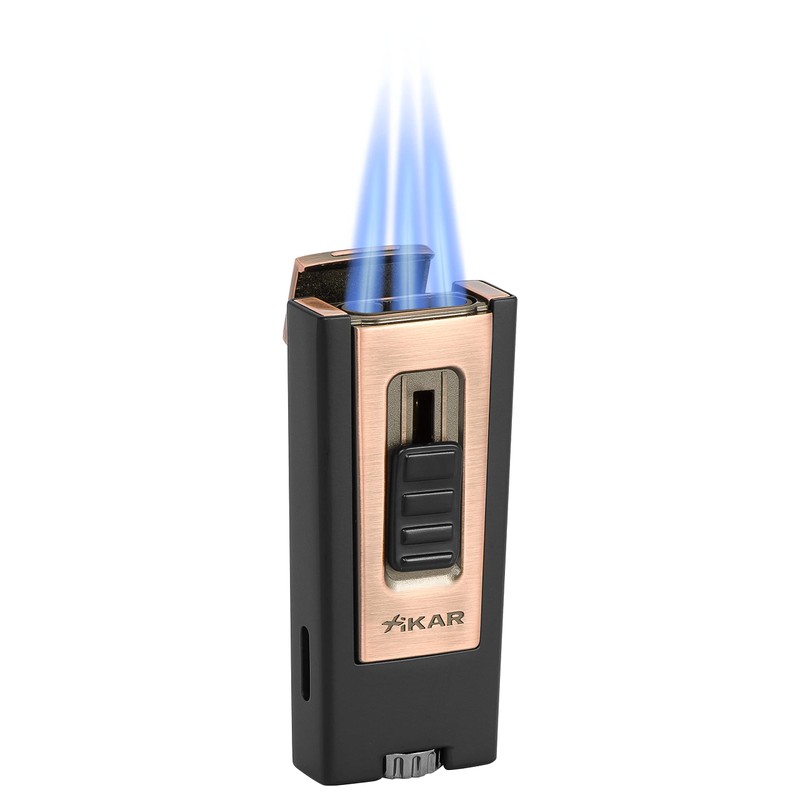 Xikar Trezo Lighter, Inline Triple Jet Flame, Piezo Ignition, Protective