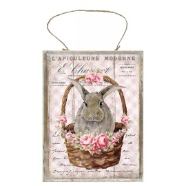 Twisted R Design L'Apiculture Bunny Easter  Printed Handmade Wood Sign