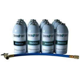 Enviro-Safe Refrigerants, Inc. R-600a Refrigerant, 12 Convenient 6oz Cans case/12 cans with hose kit #8054
