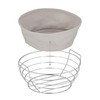 Relaxdays Bread Basket Metal with Removable Fabric Insert, Round, Breakfast
