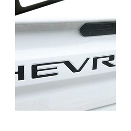 Tailgate Insert Letters Compatible with 2019 2020 2021 2022 2023 2024 Silverado, 3D Raised Adhesive Decals Letter Emblem - Matte Black