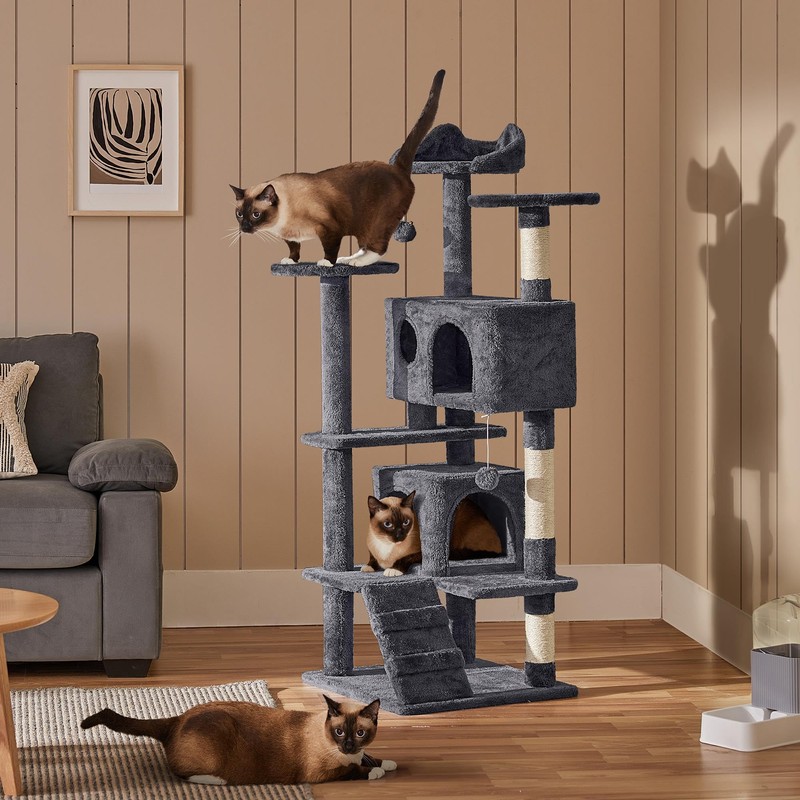 Yaheetech 54in Cat Tree, Multi-Level Cat Tower with Spacious Kitten-ear