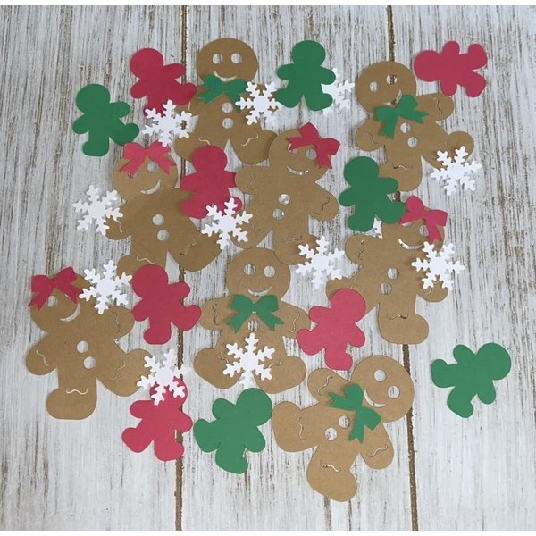 Gingerbread man Christmas Confetti Decorations Gender Reveal Baby Shower Birthday