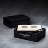 Colibri Polaris Cufflinks for Men - Polished/Satin/Black Steel - Designer