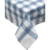 Downview Seersucker Check Cotton Tablecloth 70 Round Light Blue