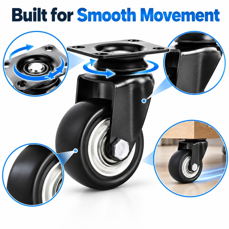 1.5 Inch Heavy Duty Caster Wheels Set of 4 –