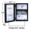 5x7 Double Picture Frames Hinged MDF Wood with Real Glass