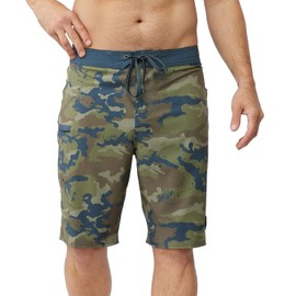 Maui Rippers Mens 21" Stretch Board Shorts Reef Camo, 38