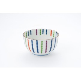 Yamago Pottery Rice Bowl Bowl Dish, Mino Ware, Color Tokusa Irodori Rice Bowl (1 Piece)