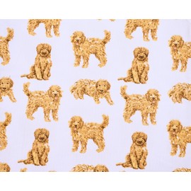 Mud Pie Girls Children's Dog Breed Toddler Pajama Set, White- Golden Doodle, 5-6 Years US