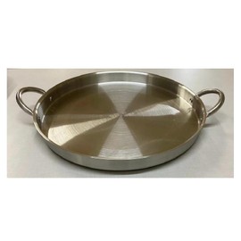 Mexican Style Stainless steel flat surface Round Redondo Comal Roaster 16 inches Large Handles