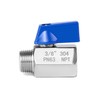 QWORK Mini Ball Valve, 4 Pack 3/8" NPT Thread Female